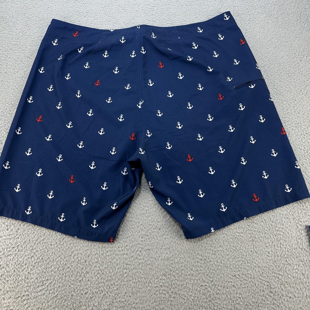 Brooklyn‎ Cloth Boardshorts Mens 38 Navy Blue Anchor Print Stretch Swim Trunks - Picture 7 of 9